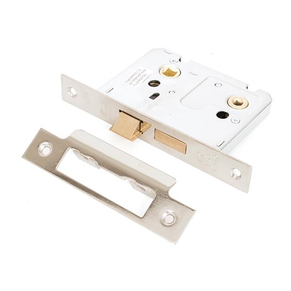 91086 • 76mm [56mm] • Polished Nickel • From The Anvil Bathroom Mortice Lock