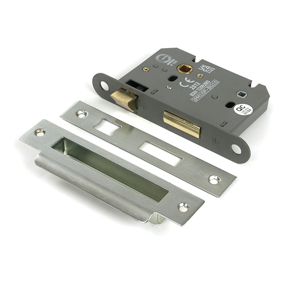 91087 • 78mm [57mm] • Satin Stainless • From The Anvil Heavy Duty Bathroom Mortice Lock