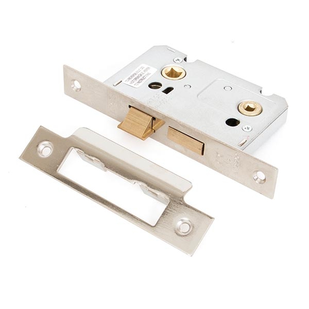 91090 • 66mm [44mm] • Polished Nickel • From The Anvil Bathroom Mortice Lock