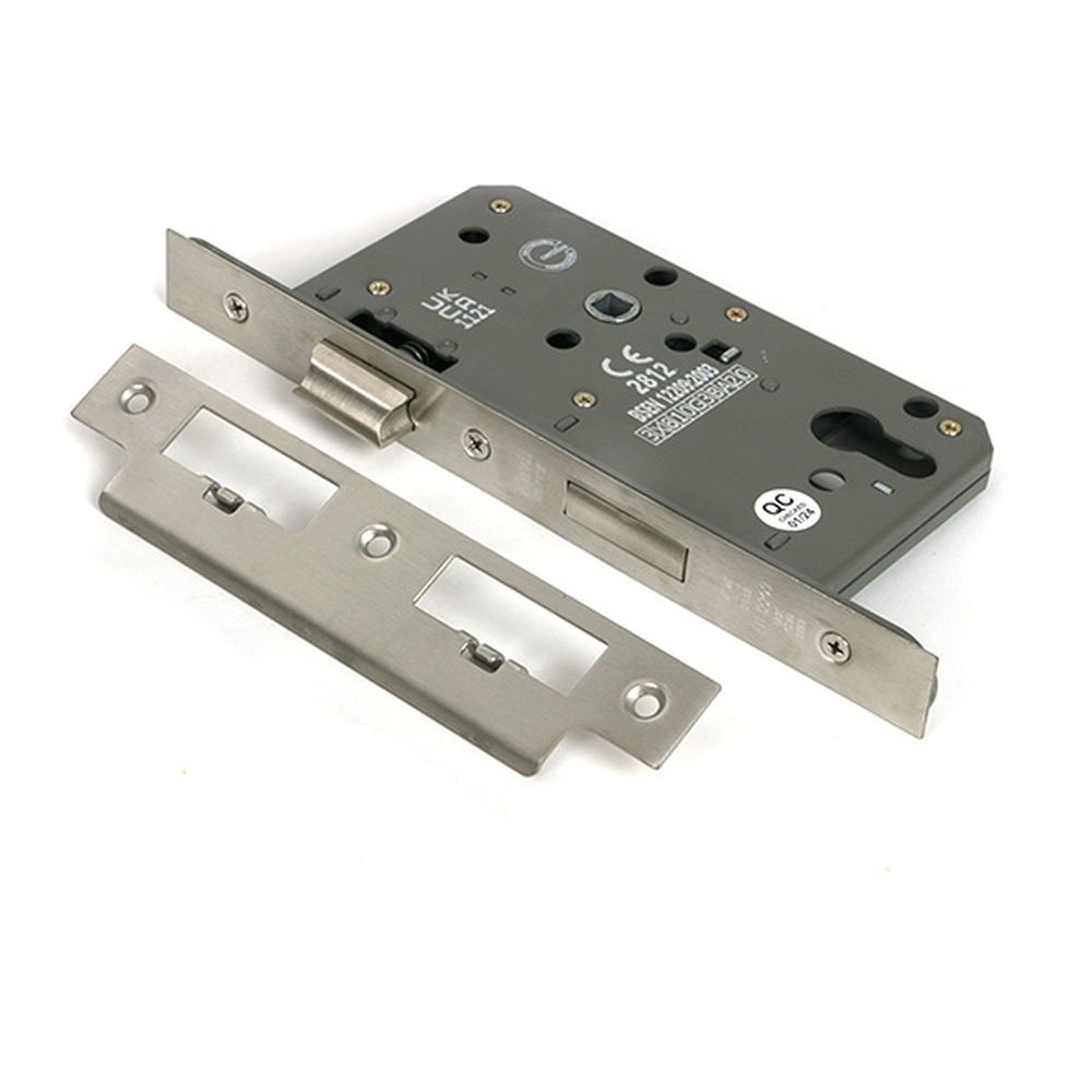 91097  88mm [60mm]  Satin Stainless  From The Anvil DIN Euro Sashlock