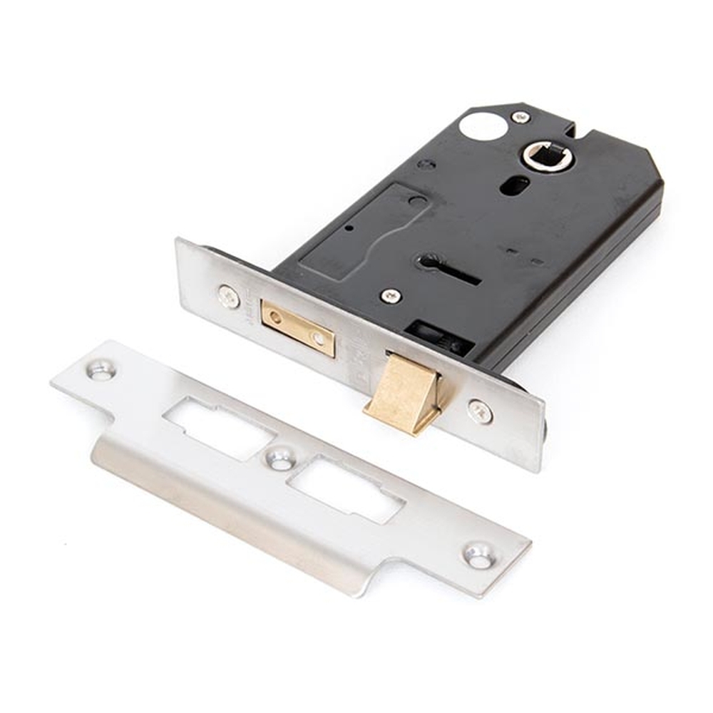 91112 • 124mm [102 x 38mm] • Satin Stainless • From The Anvil Horizontal 3 Lever Sash Lock