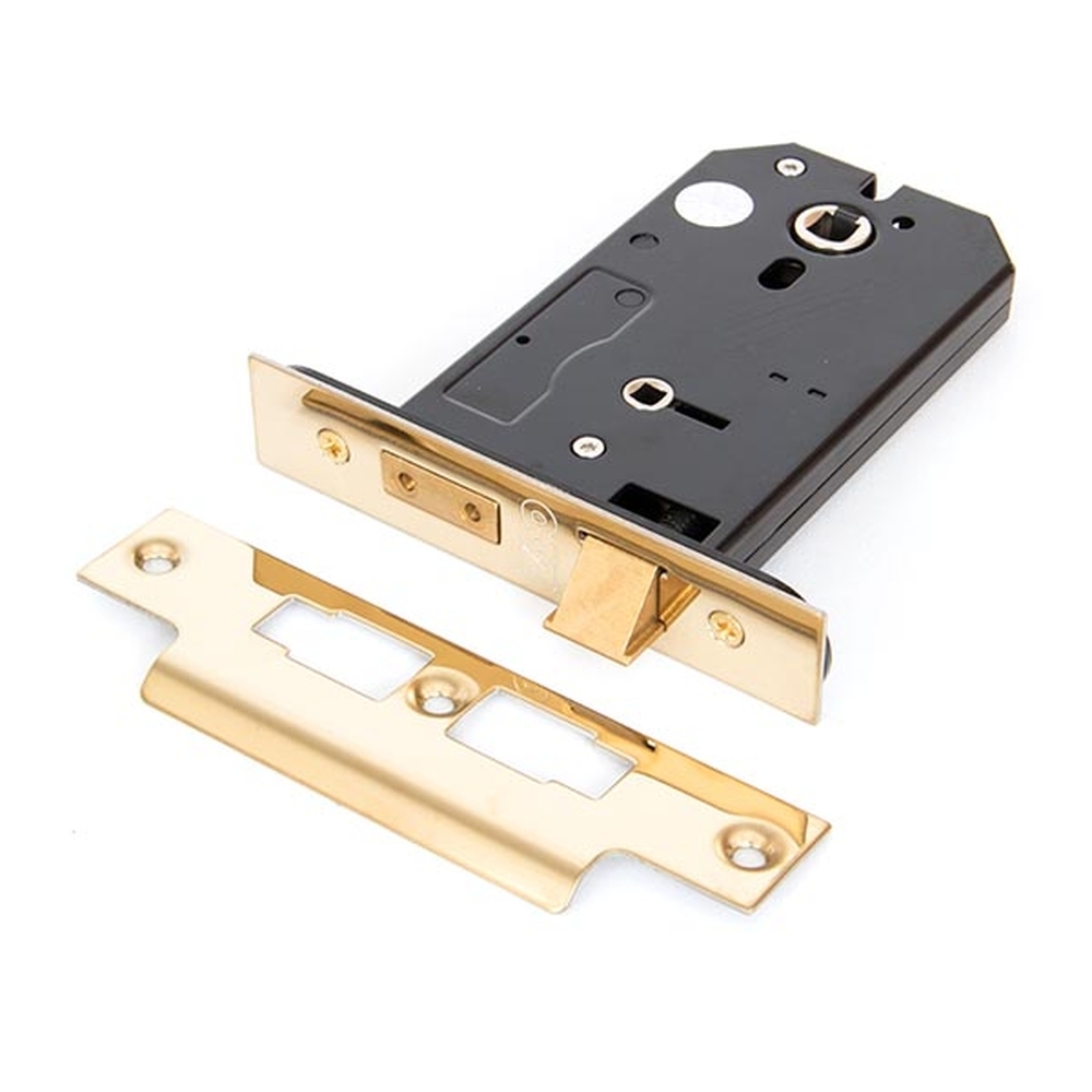 91114 • 124mm [102 x 38mm] • PVD Brass • From The Anvil Horizontal Bathroom Lock