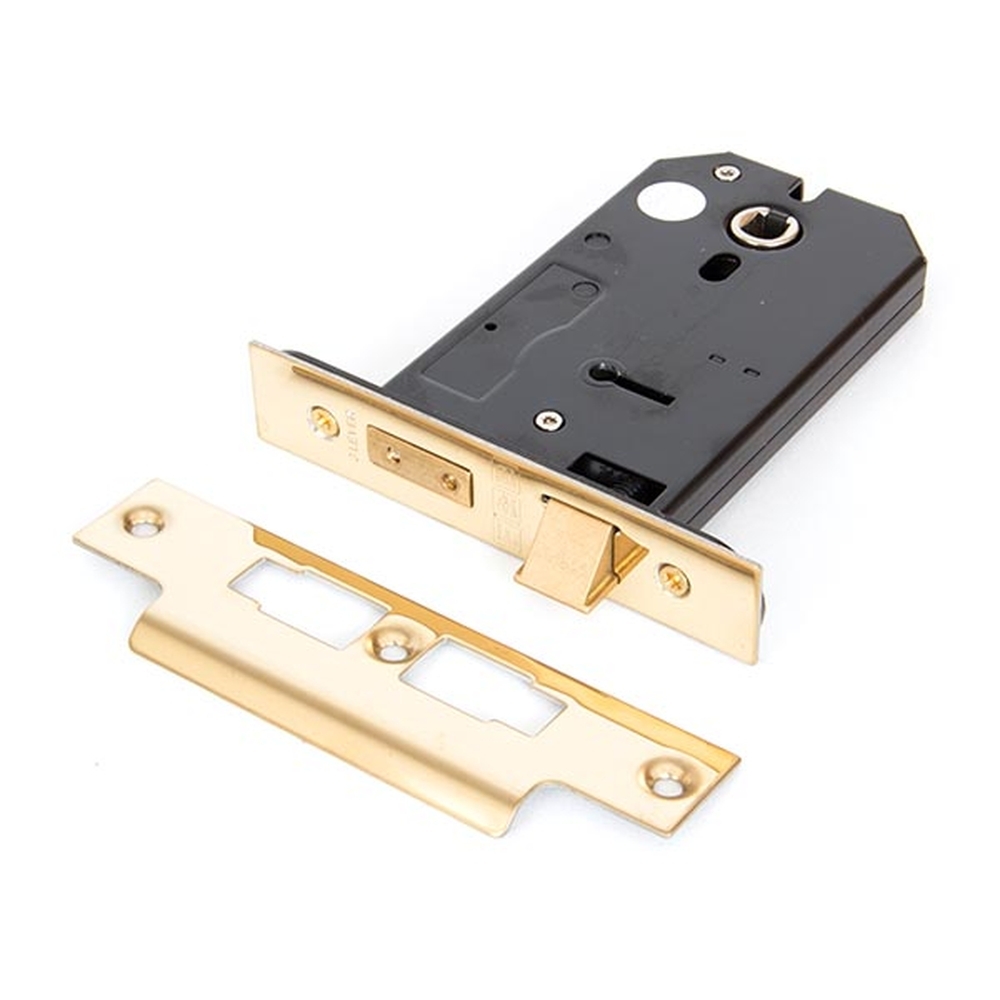 91115 • 124mm [102 x 38mm] • PVD Brass • From The Anvil Horizontal 3 Lever Sash Lock