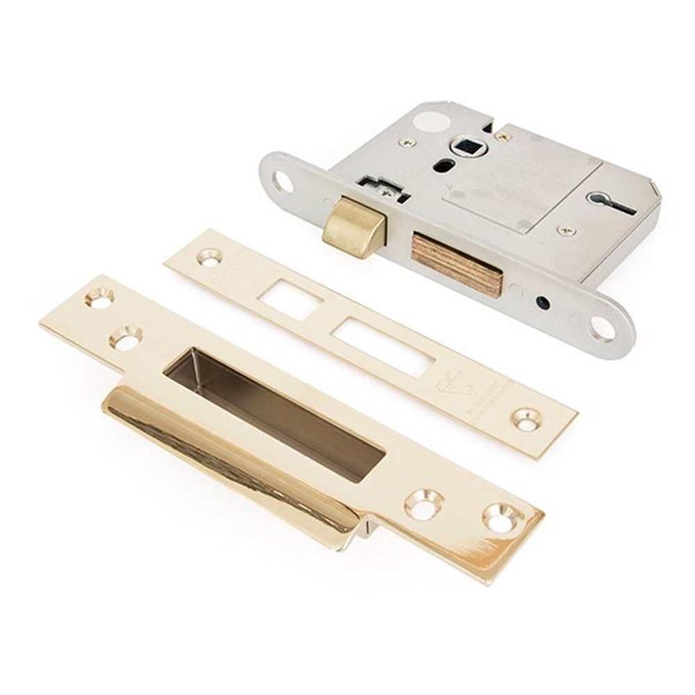 91121 • 76mm [57mm] • PVD Brass • From The Anvil 5 Lever BS Sash Lock