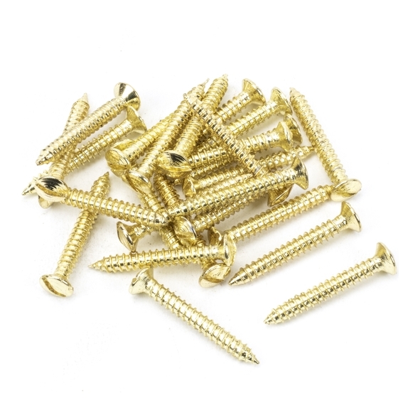 91268  8x1  Polished Brass Stainless  From The Anvil Countersunk Raised Head Screws