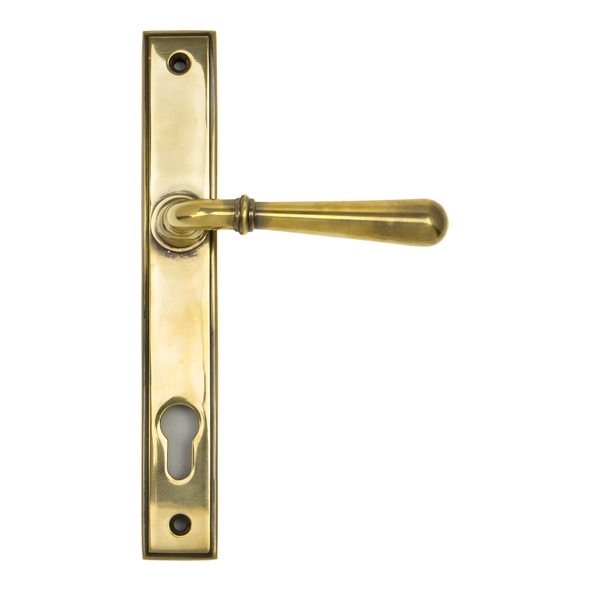91413  244 x 36 x 13mm  Aged Brass  From The Anvil Newbury Slimline Lever Espag. Lock Set