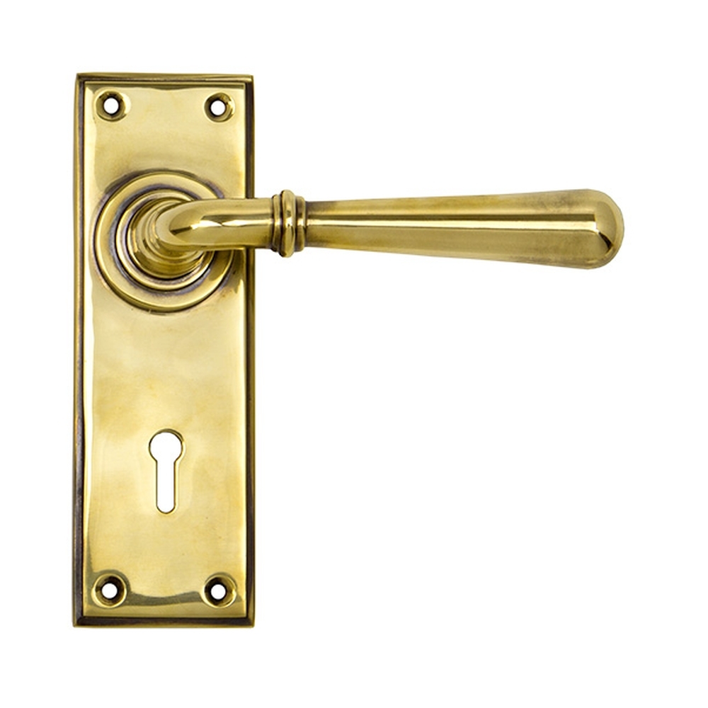 91414  152 x 50 x 8mm  Aged Brass  From The Anvil Newbury Lever Lock Set