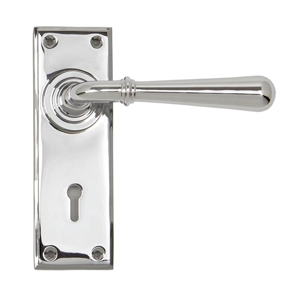 91421  152 x 50 x 8mm  Polished Chrome  From The Anvil Newbury Lever Lock Set