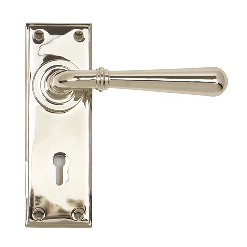 91428  152 x 50 x 8mm  Polished Nickel  From The Anvil Newbury Lever Lock Set