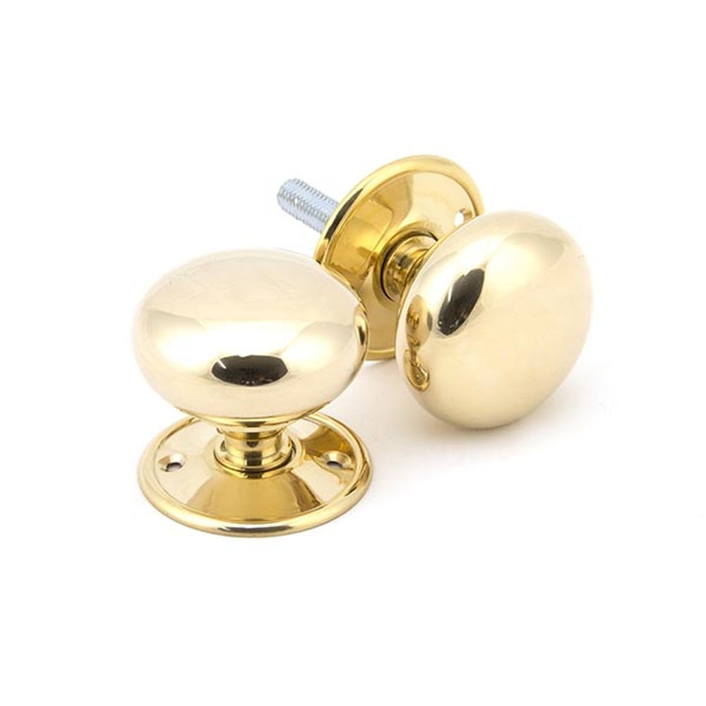 91529 • 57mm • Polished Brass • From The Anvil 57mm Mushroom Mortice / Rim Knob Set