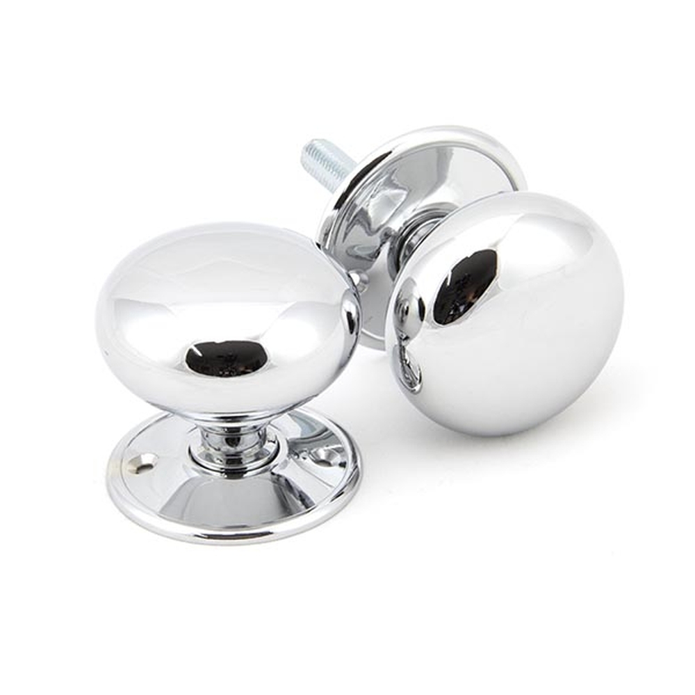 91532 • 57mm • Polished Chrome • From The Anvil 57mm Mushroom Mortice / Rim Knob Set