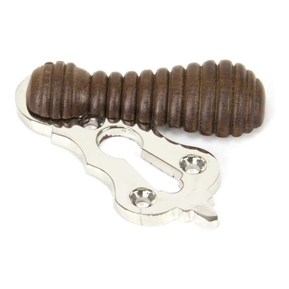 91534 • 58 x 25mm • Rosewood & Polished Nickel • From The Anvil Beehive Escutcheon