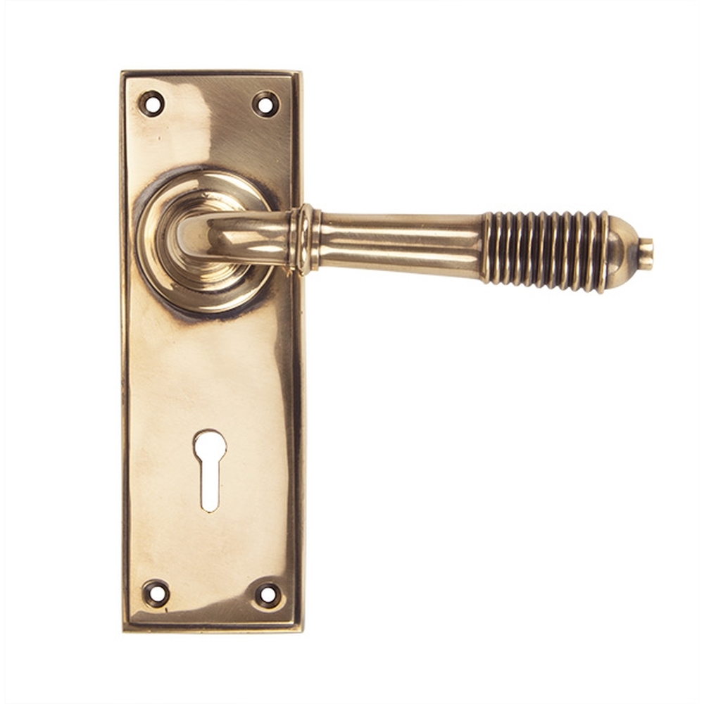 91913  152 x 50 x 8mm  Polished Bronze  From The Anvil Reeded Lever Lock Set