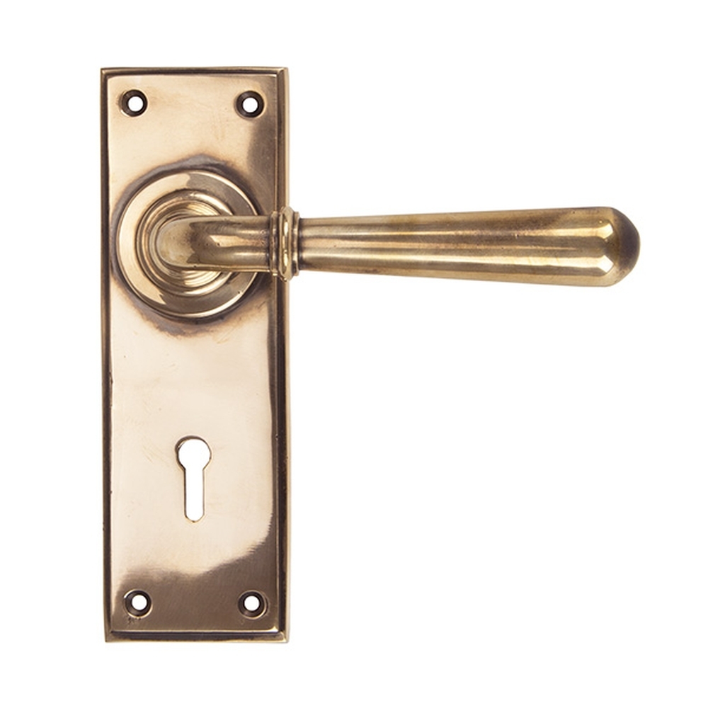 91919  152 x 50 x 8mm  Polished Bronze  From The Anvil Newbury Lever Lock Set