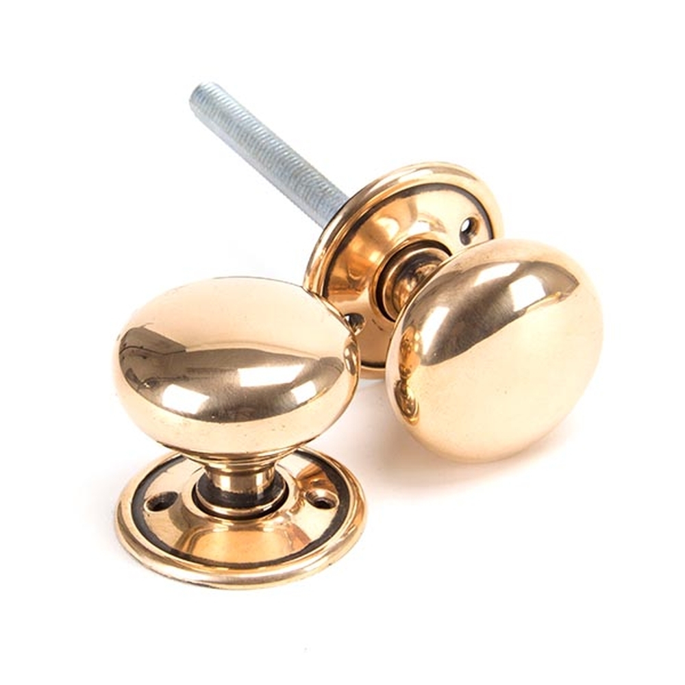 91925 • 51mm • Polished Bronze • From The Anvil Mushroom Mortice / Rim Knob Set