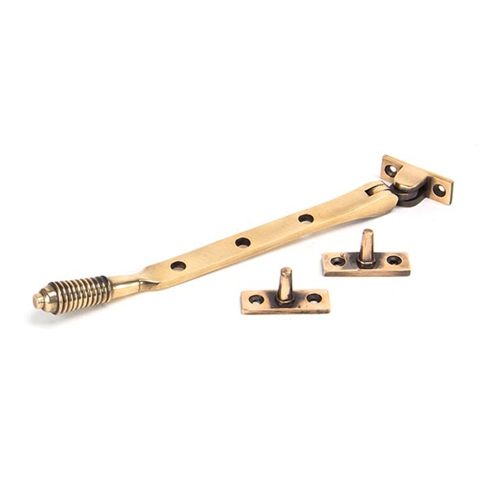 91938 • 249mm • Polished Bronze • From The Anvil Reeded Casement Stay