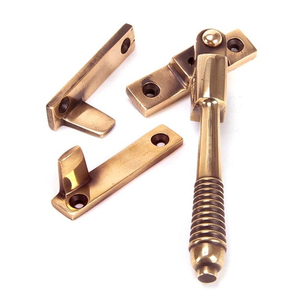 91941  152mm  Polished Bronze  From The Anvil Night-Vent Locking Reeded Fastener