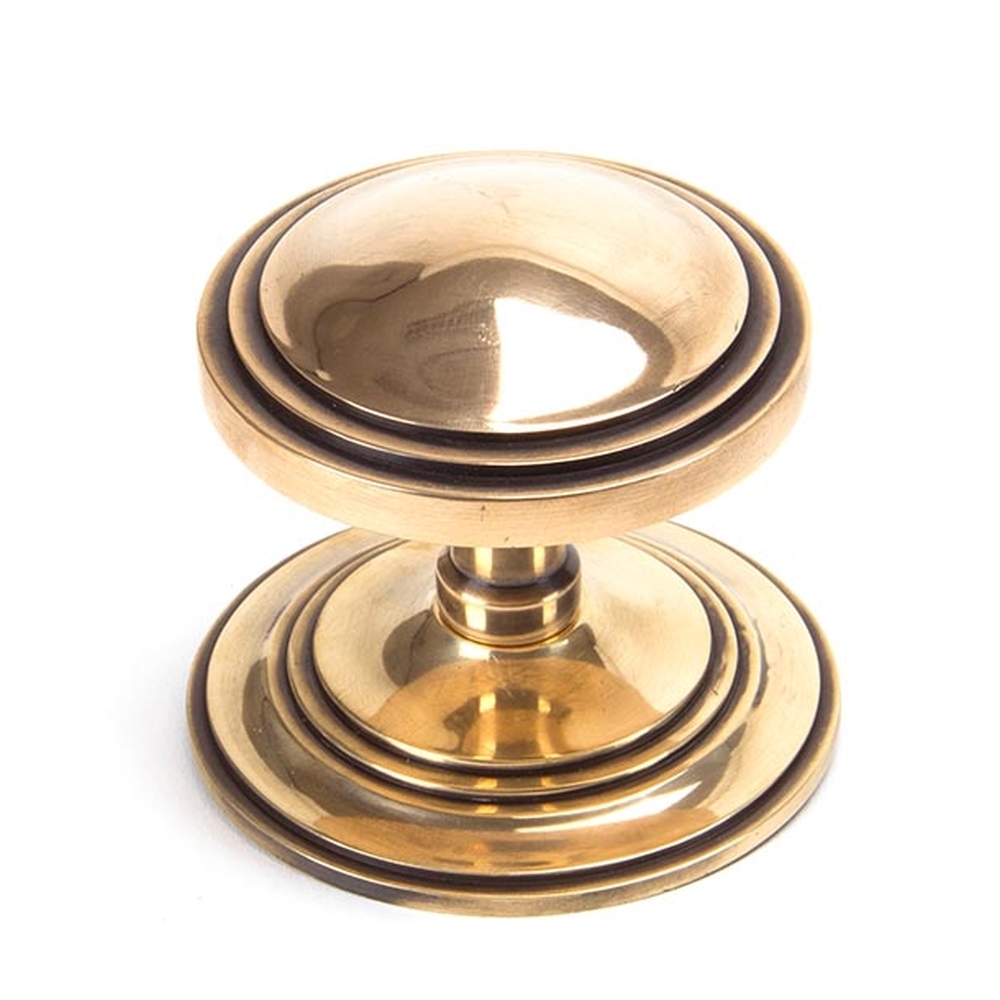 91946  81mm  Polished Bronze  From The Anvil Art Deco Centre Door Knob