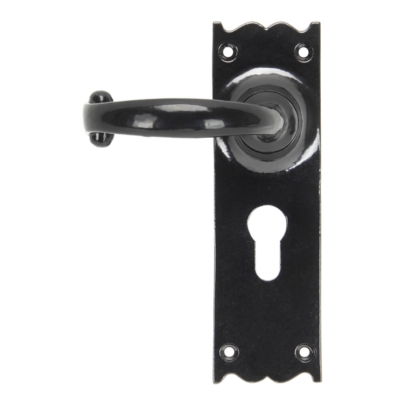91966 • 167 x 50 x 4mm • Black • From The Anvil Cottage Lever Euro Lock Set