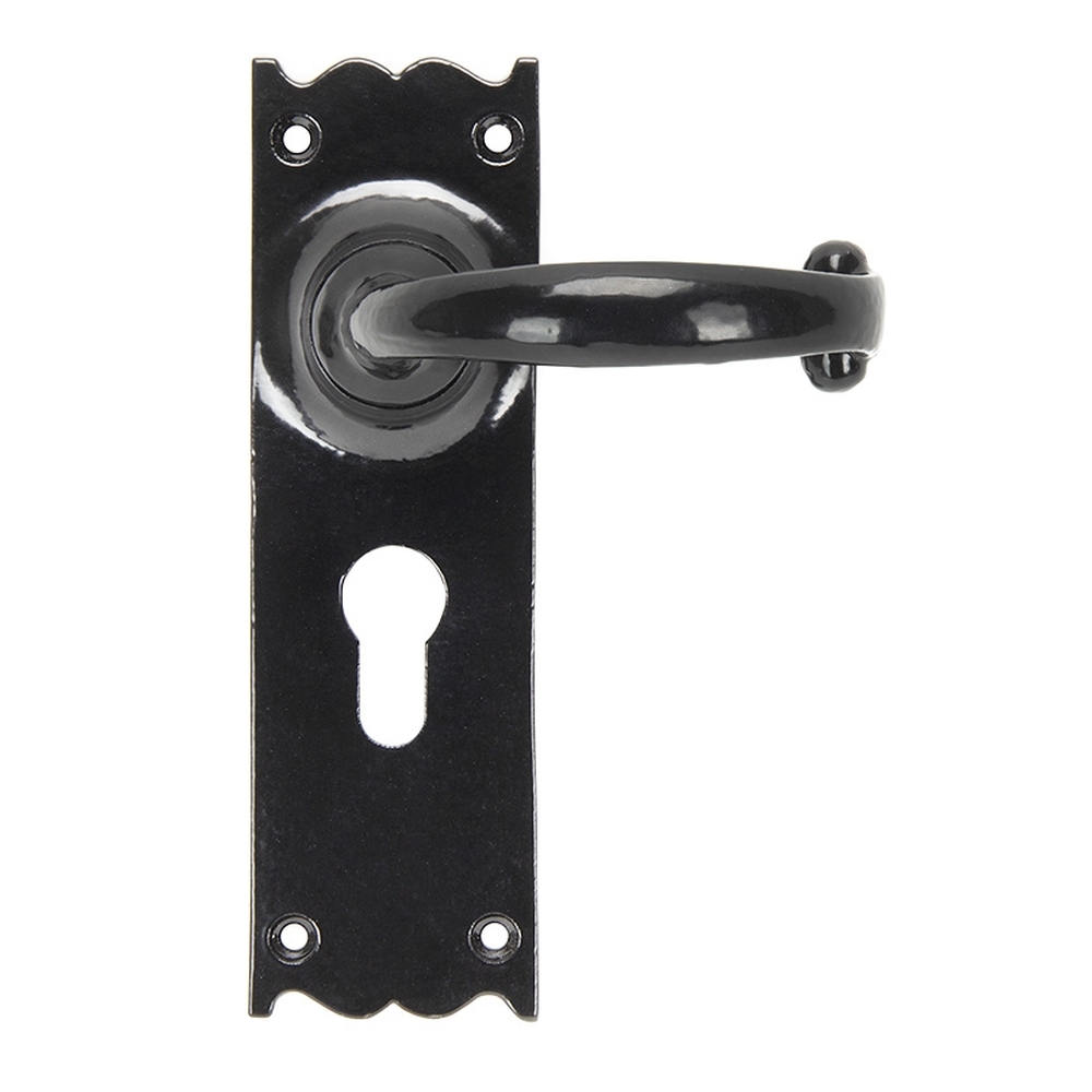 91966  167 x 50 x 4mm  Black  From The Anvil Cottage Lever Euro Lock Set