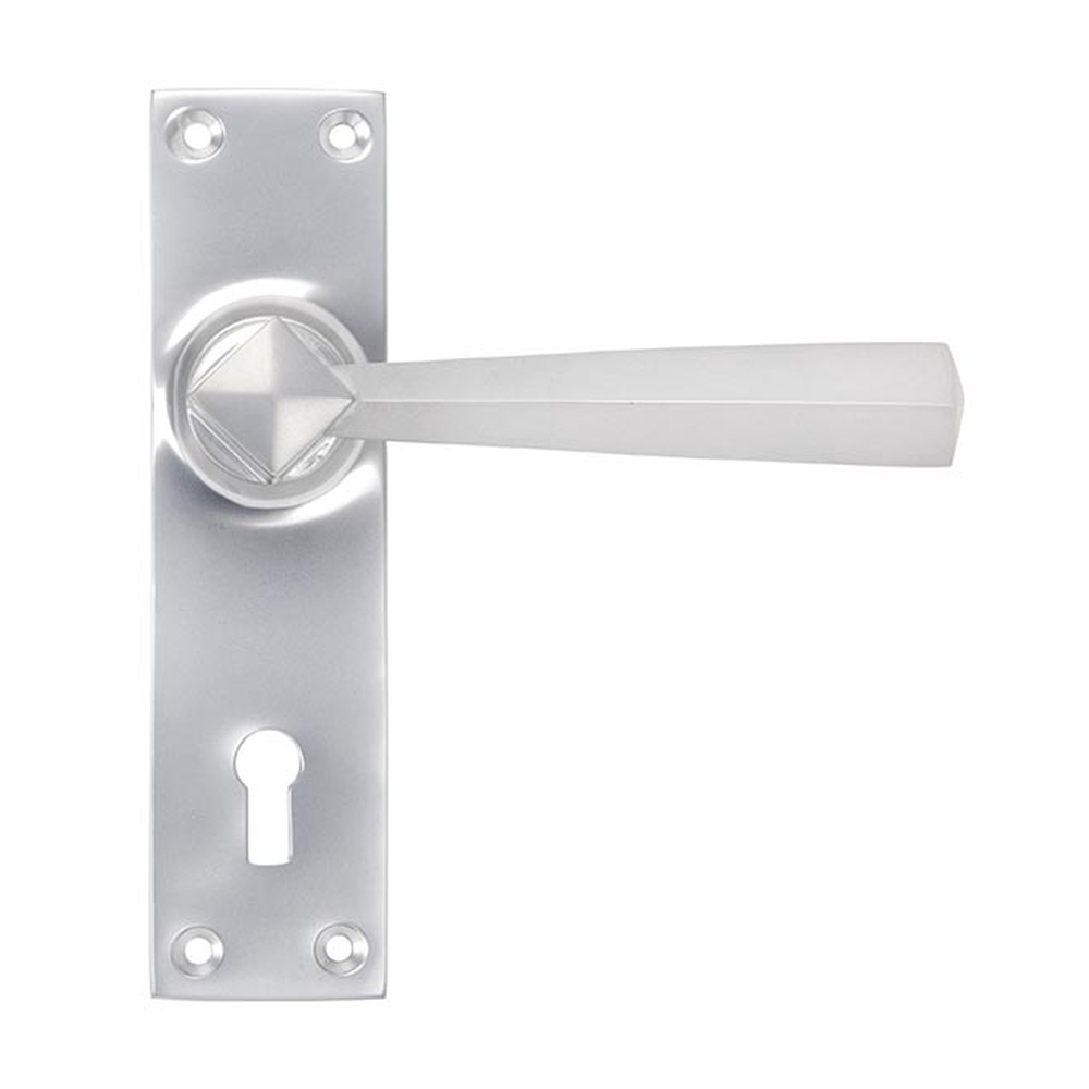 91967  148 x 39 x 8mm  Satin Chrome  From The Anvil Straight Lever Lock Set