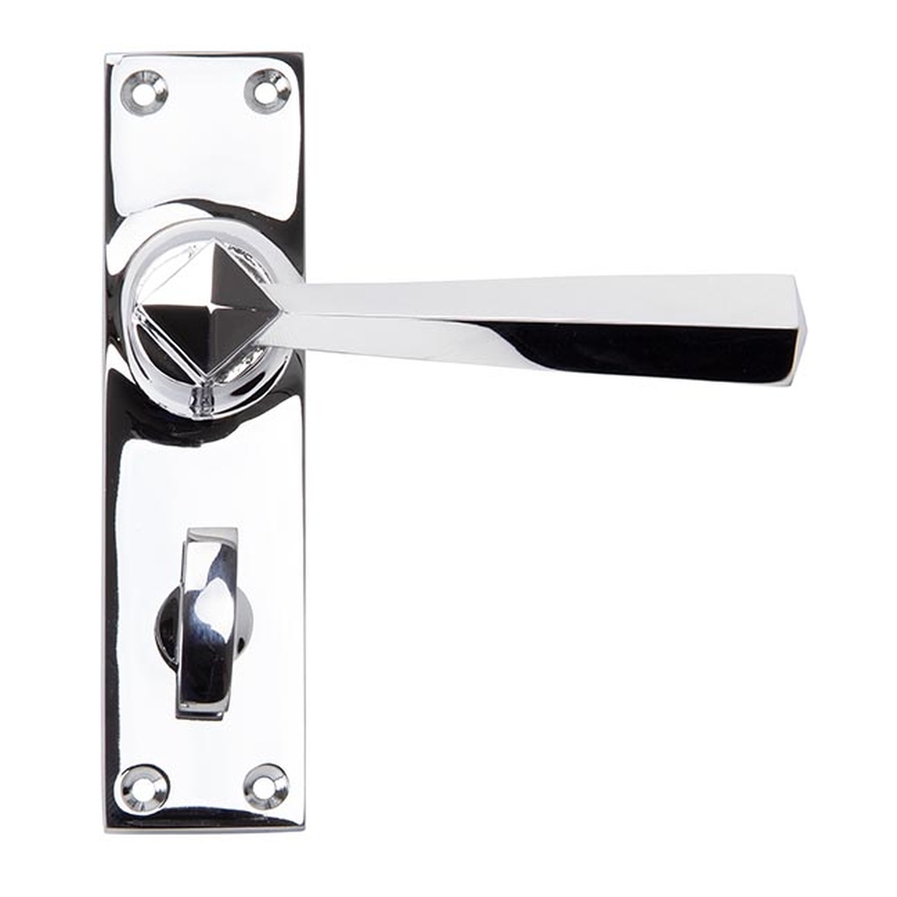 91972  148 x 39 x 8mm  Polished Chrome  From The Anvil Straight Lever Bathroom Set