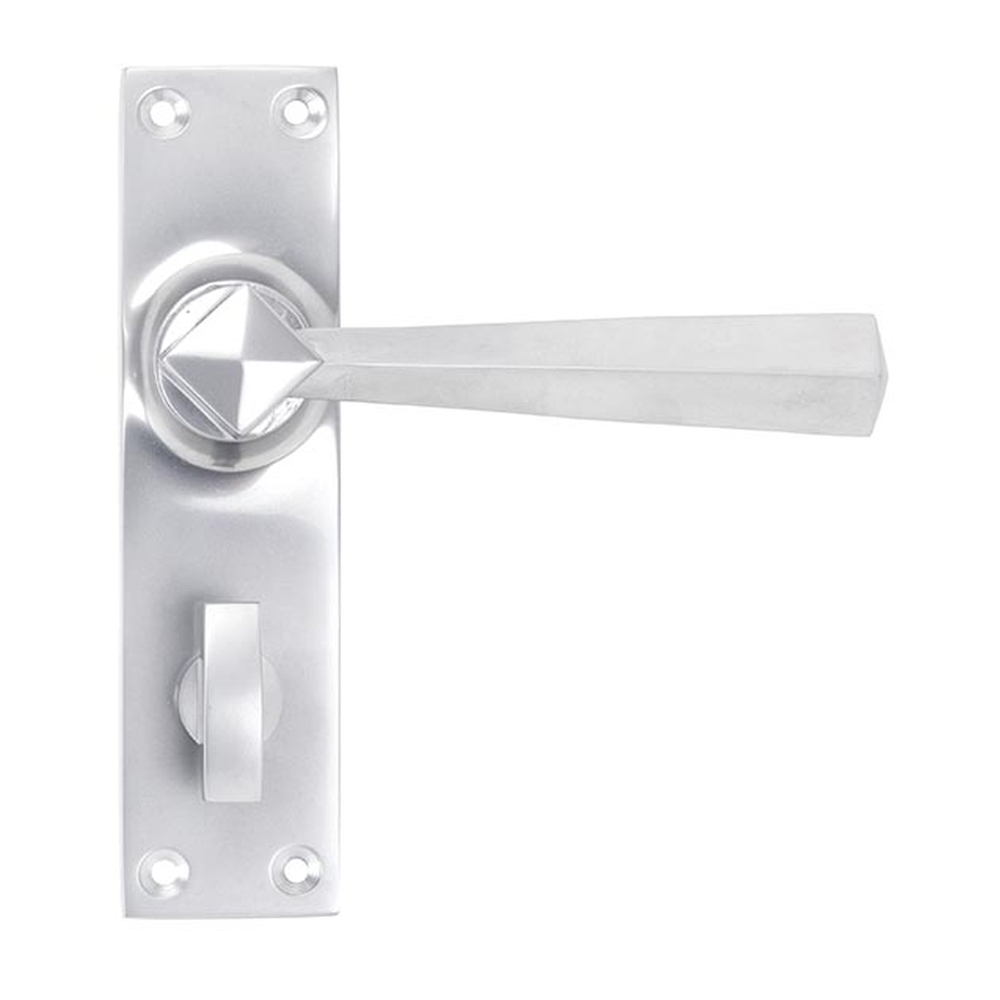 91973  148 x 39 x 8mm  Satin Chrome  From The Anvil Straight Lever Bathroom Set