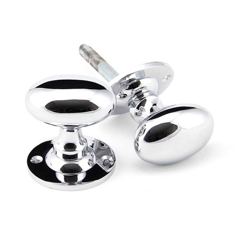 91975 • 57 x 40mm • Polished Chrome • From The Anvil Oval Mortice / Rim Knob Set