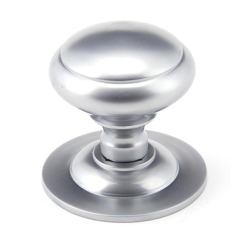 91979  73mm  Satin Chrome  From The Anvil Round Centre Door Knob