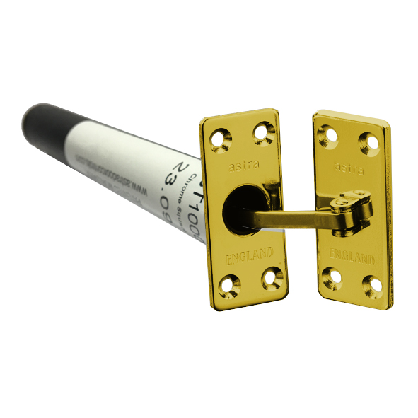 AST1000BFS  Square Plate  Polished Brass  Astra Heavy Concealed Door Closer