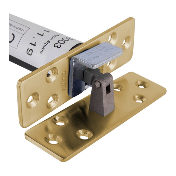 AST3003SBS  Square Plate  Satin Brass  Astra Concealed Door Closer