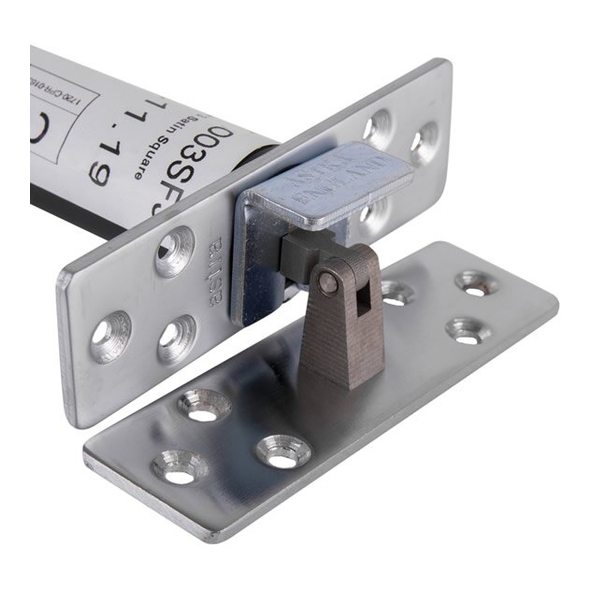 AST4003SFS • Square Plate • Satin Chrome • Astra Concealed Door Closer