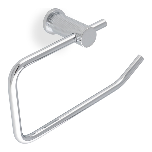 AW450PC  Polished Chrome  Alexander & Wilks Knurled Brunel Toilet Roll Holder