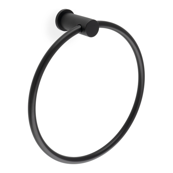 AW451BL  Black  Alexander & Wilks Knurled Brunel Towel Ring