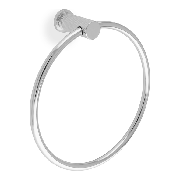 AW451PC  Polished Chrome  Alexander & Wilks Knurled Brunel Towel Ring