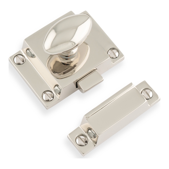 AW730PN  Polished Nickel  Alexander & Wilks Spring Cupboard Latch & Keeper