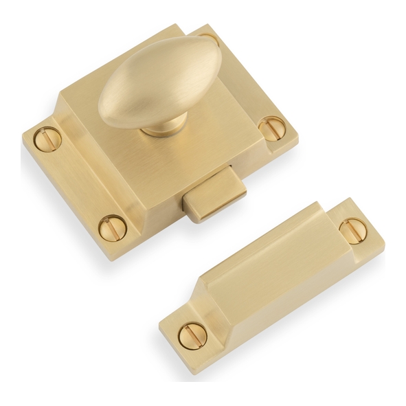 AW730SBPVD • Satin Brass • Alexander & Wilks Spring Cupboard Latch & Keeper