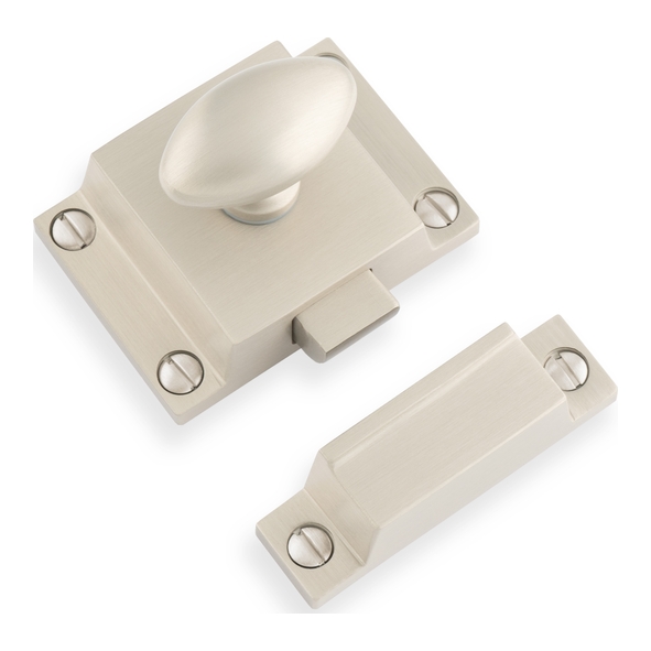 AW730SN • Satin Nickel • Alexander & Wilks Spring Cupboard Latch & Keeper