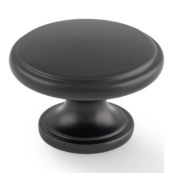 AW849-38-BL  38mm  Black  Alexander & Wilks Cambridge Solid Brass Cabinet Knob