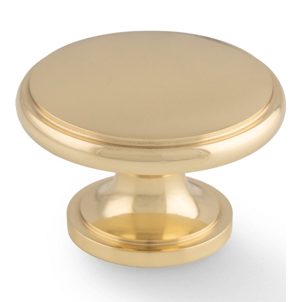 AW849-38-PB • 38mm • Polished Brass • Alexander & Wilks Cambridge Solid Polished Brass Cabinet Knob