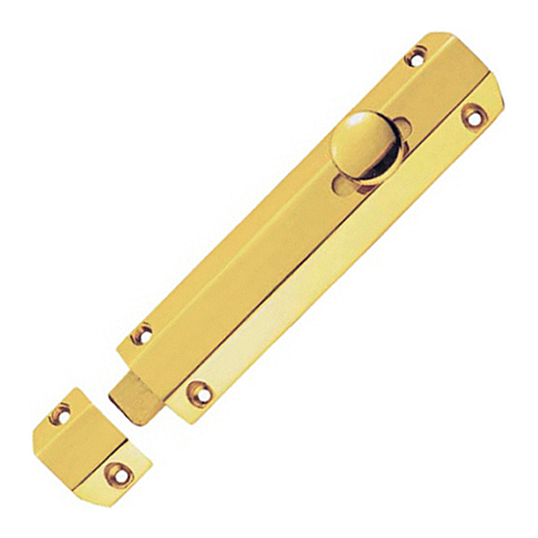 AQ82  152 x 36mm  Polished Brass  Carlisle Brass Universal Slide Action Surface Bolt
