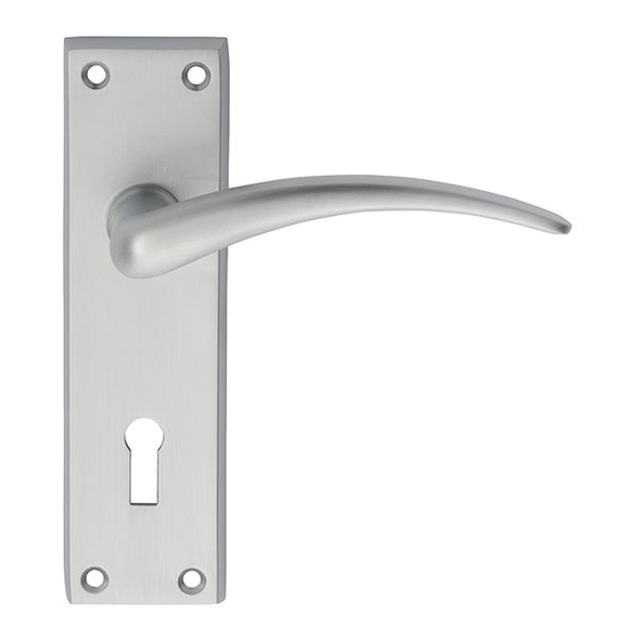 DL64SC • Standard Lock [57mm] • Satin Chrome • Carlisle Brass Wing Levers On Backplates