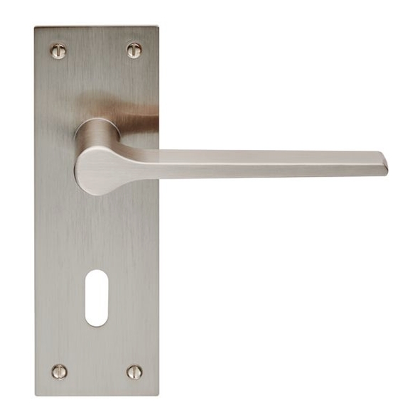 EUL021SN  Standard Lock [57mm]  Satin Nickel  Carlisle Brass Finishes Velino Levers On Backplates