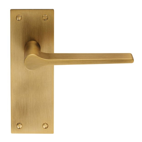 EUL022AB  Long Plate Latch  Antique Brass  Carlisle Brass Finishes Velino Levers On Backplates