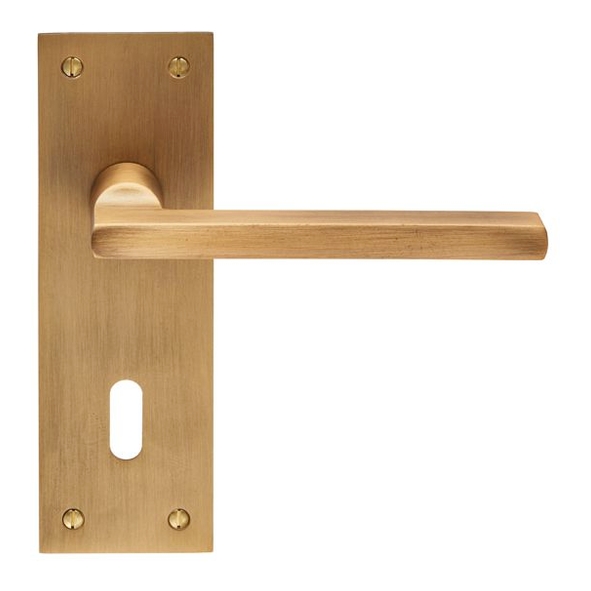 EUL031AB • Standard Lock [57mm] • Antique Brass • Carlisle Brass Finishes Trentino Levers On Backplates