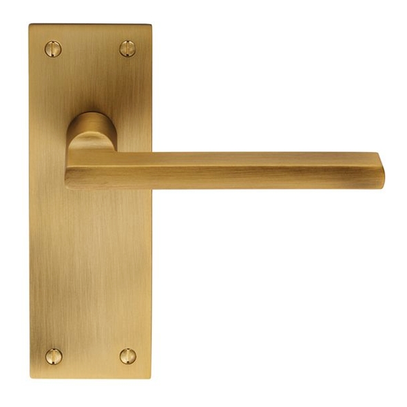 EUL032AB  Long Plate Latch  Antique Brass  Carlisle Brass Finishes Trentino Levers On Backplates