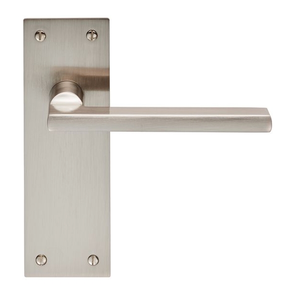 EUL032SN  Long Plate Latch  Satin Nickel  Carlisle Brass Finishes Trentino Levers On Backplates