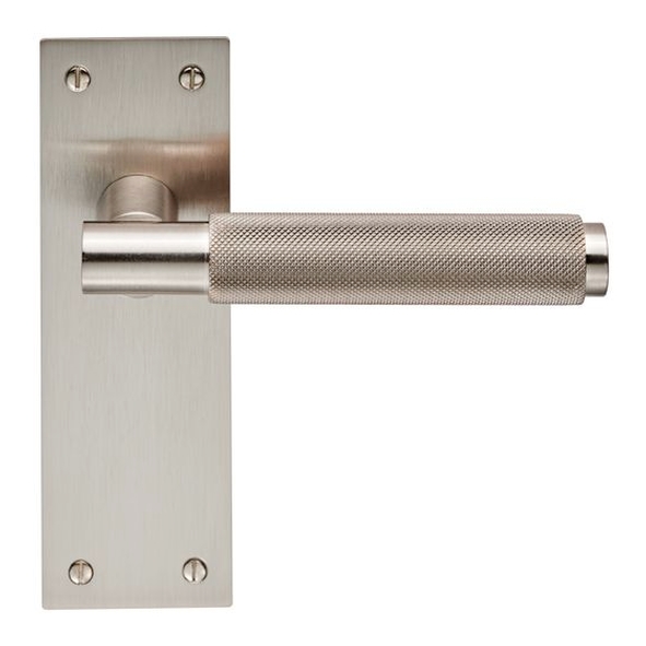 EUL052SN  Long Plate Latch  Satin Nickel  Carlisle Brass Finishes Varese Levers On Backplates