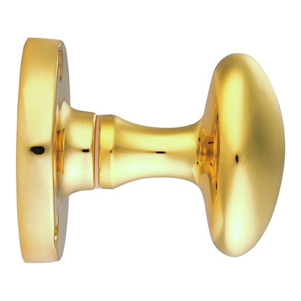 M34  Polished Brass  Carlisle Brass Oval M-Series Mortice Knobs On Round Roses