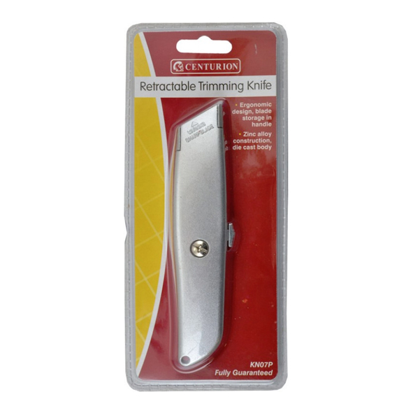 KN07P  Silver  Economy Stanley Type Retractable Knife